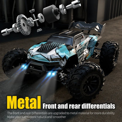 1:16 scale 4WD RC Monster Truck with LED Remote Control. 75KM/H or 50KM/H options