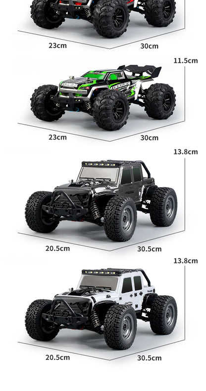 1:16 scale 4WD RC Monster Truck with LED Remote Control. 75KM/H or 50KM/H options