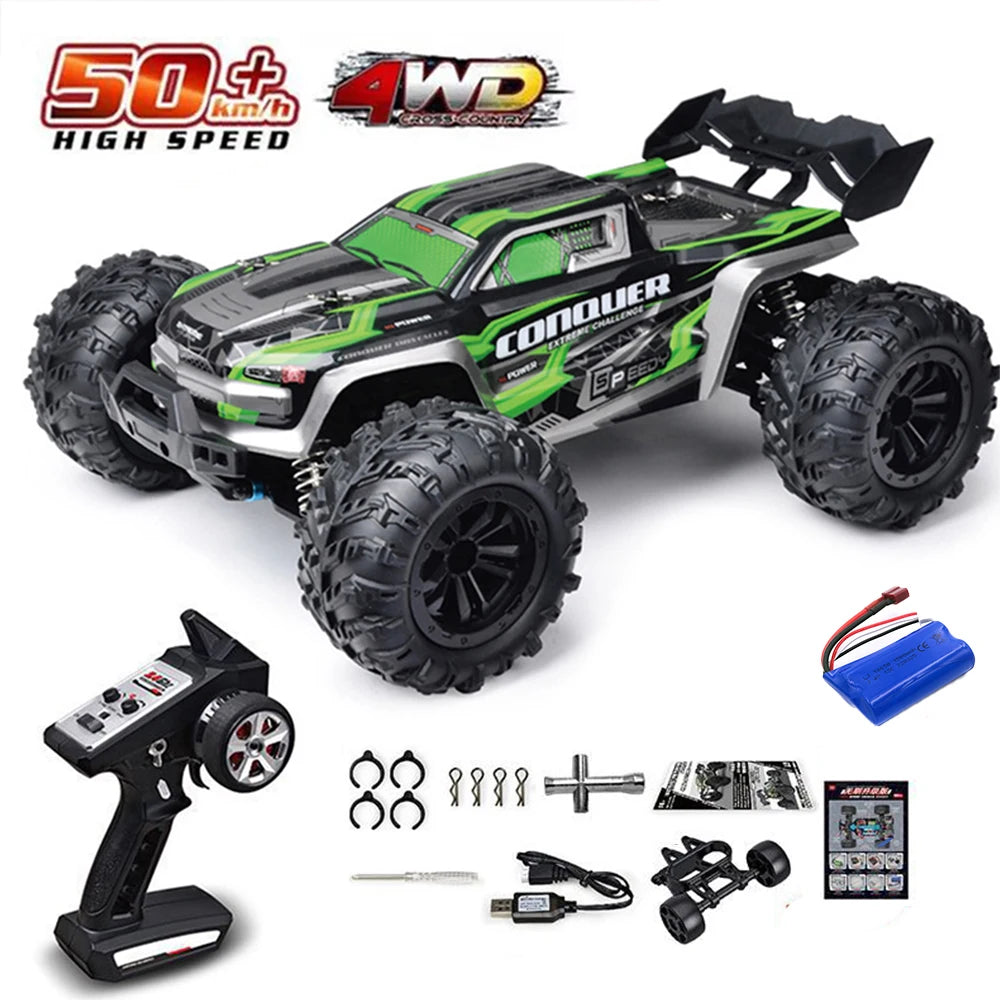 1:16 scale 4WD RC Monster Truck with LED Remote Control. 75KM/H or 50KM/H options