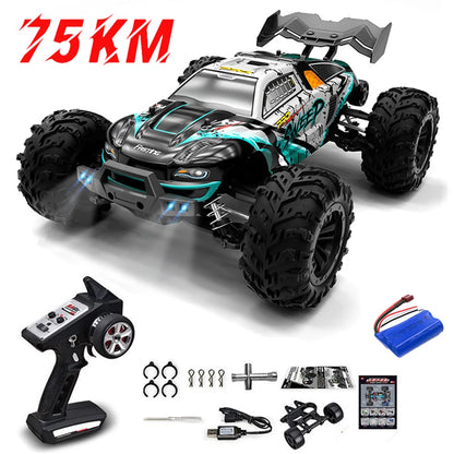 1:16 scale 4WD RC Monster Truck with LED Remote Control. 75KM/H or 50KM/H options