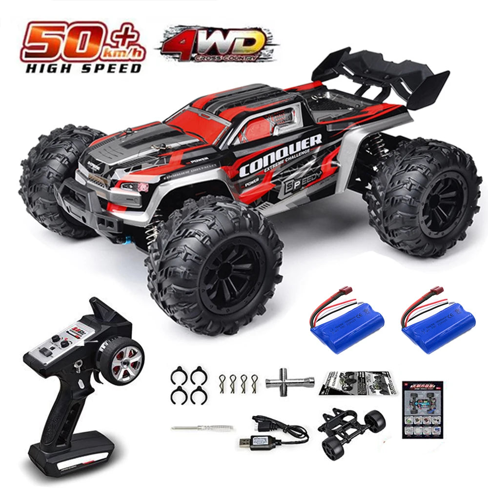 1:16 scale 4WD RC Monster Truck with LED Remote Control. 75KM/H or 50KM/H options