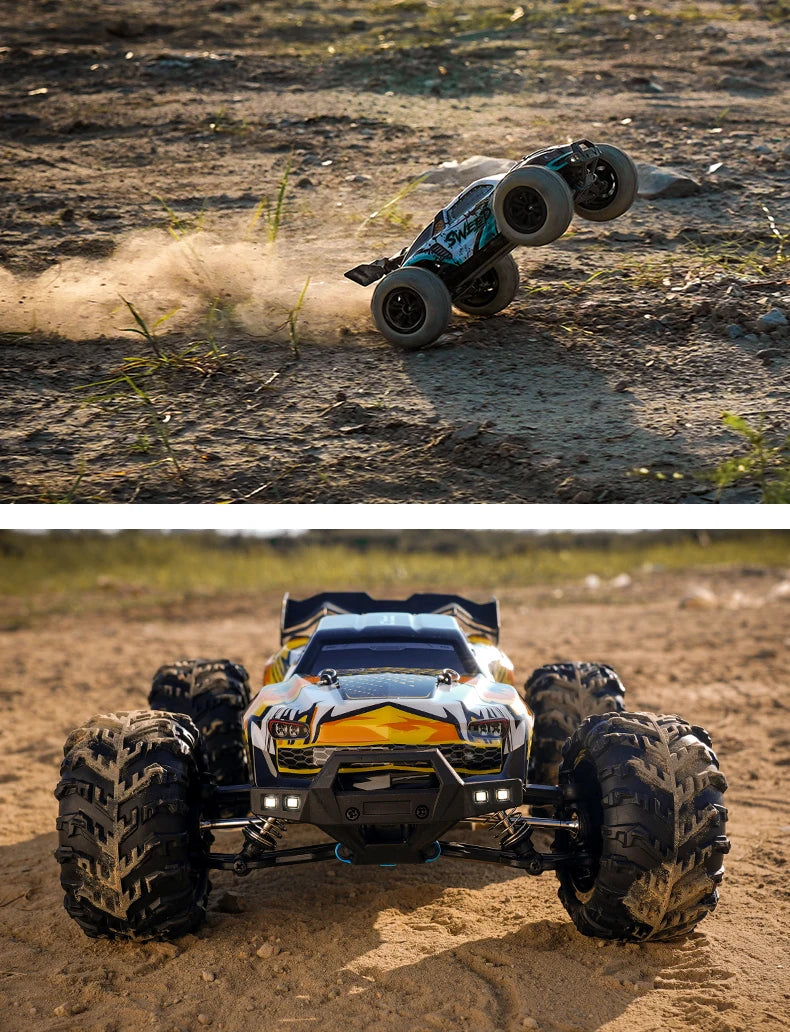 1:16 scale 4WD RC Monster Truck with LED Remote Control. 75KM/H or 50KM/H options