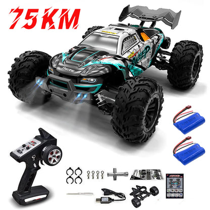 1:16 scale 4WD RC Monster Truck with LED Remote Control. 75KM/H or 50KM/H options