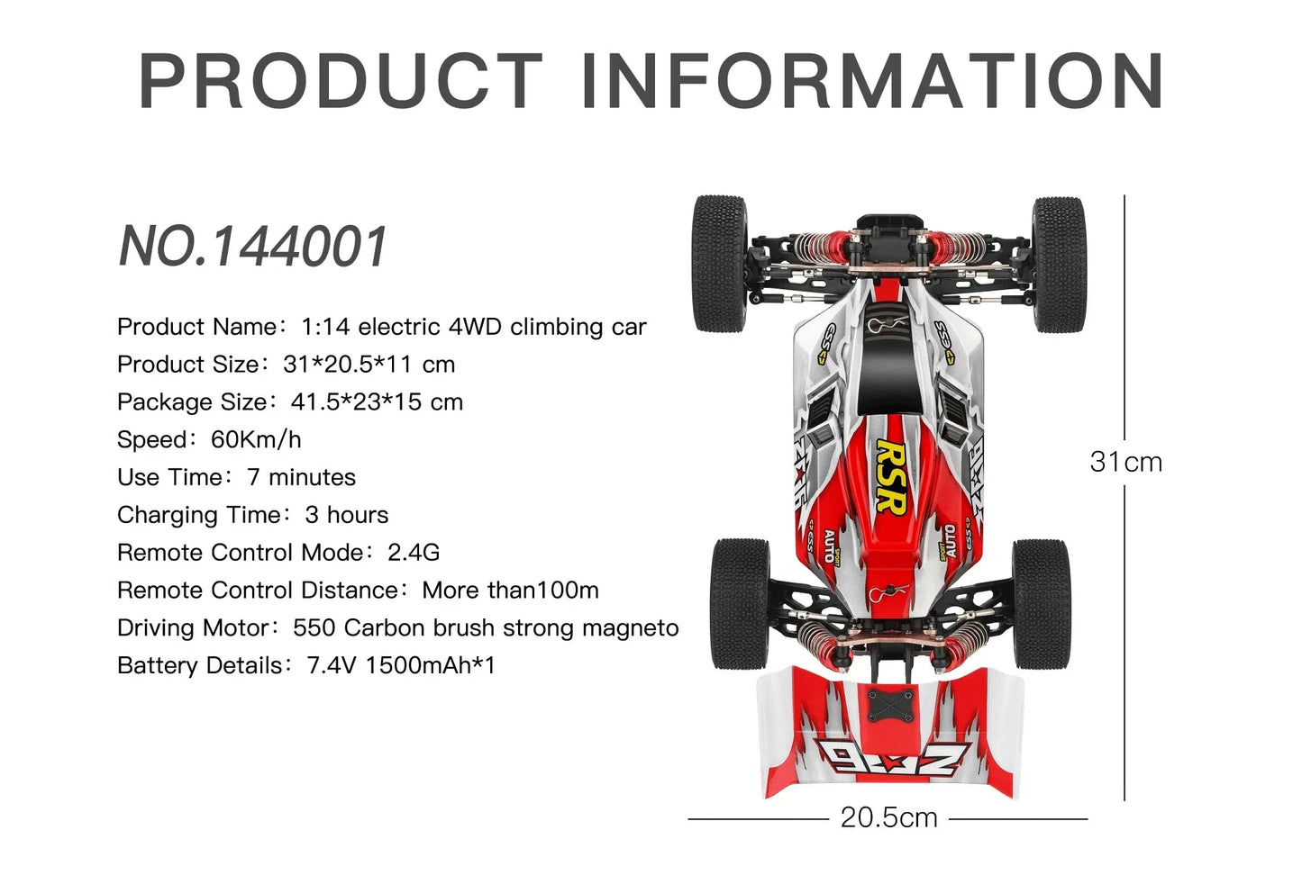 1:14 scale 4WD RC Dune Buggy with LED Remote Control. 75, 60 and 35Km/H options available