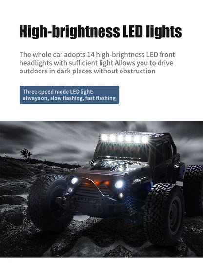 1:16 scale 4WD RC Monster Truck with LED Remote Control. 75KM/H or 50KM/H options