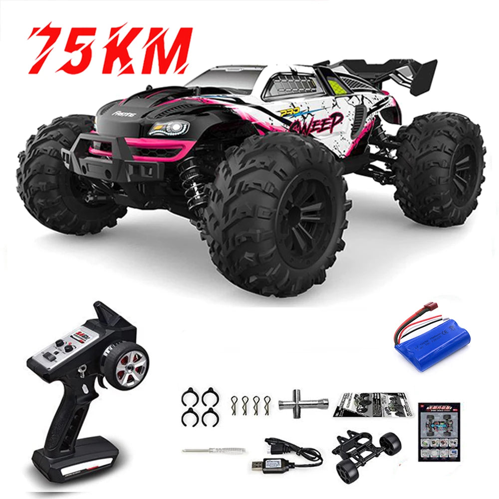 1:16 scale 4WD RC Monster Truck with LED Remote Control. 75KM/H or 50KM/H options