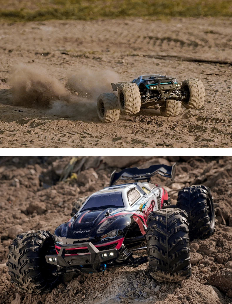 1:16 scale 4WD RC Monster Truck with LED Remote Control. 75KM/H or 50KM/H options