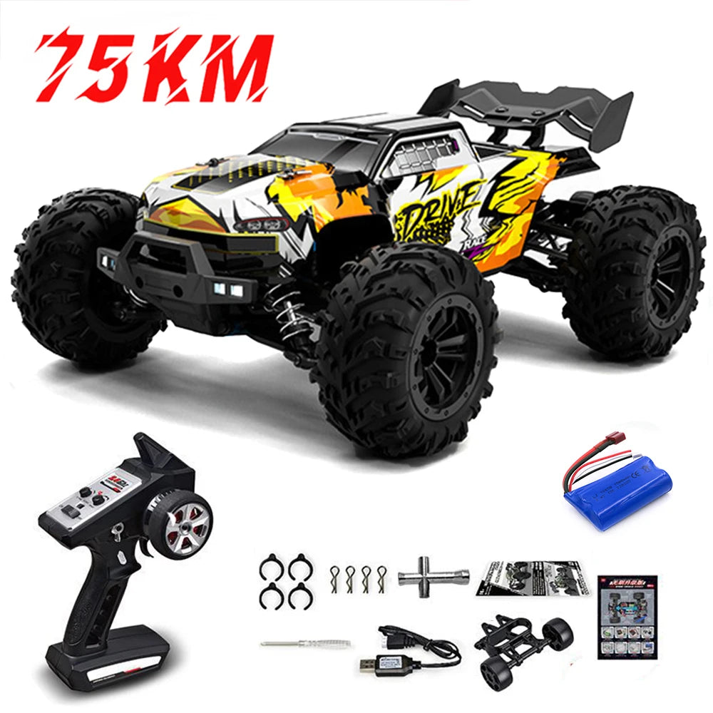 1:16 scale 4WD RC Monster Truck with LED Remote Control. 75KM/H or 50KM/H options