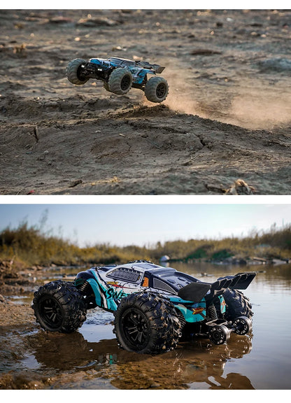 1:16 scale 4WD RC Monster Truck with LED Remote Control. 75KM/H or 50KM/H options