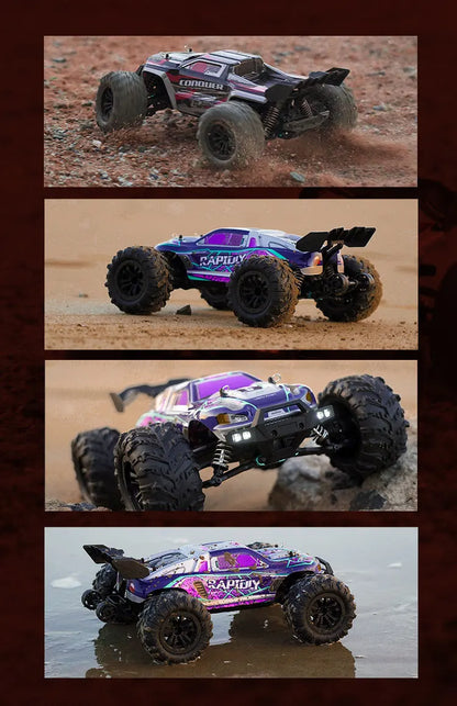 1:16 scale 4WD RC Monster Truck with LED Remote Control. 75KM/H or 50KM/H options