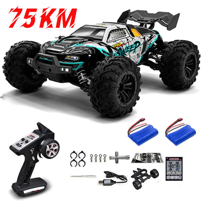 1:16 scale 4WD RC Monster Truck with LED Remote Control. 75KM/H or 50KM/H options