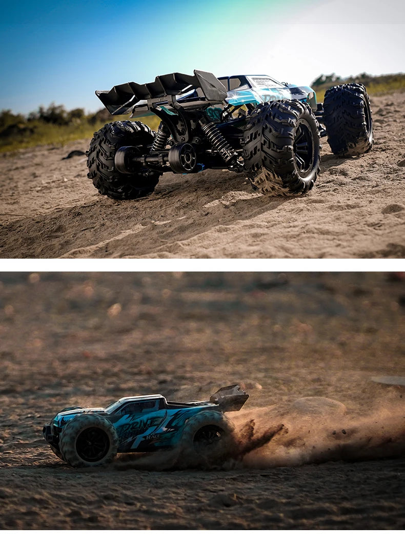 1:16 scale 4WD RC Monster Truck with LED Remote Control. 75KM/H or 50KM/H options