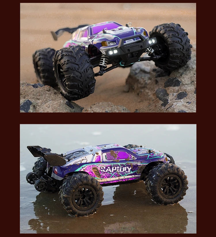 1:16 scale 4WD RC Monster Truck with LED Remote Control. 75KM/H or 50KM/H options