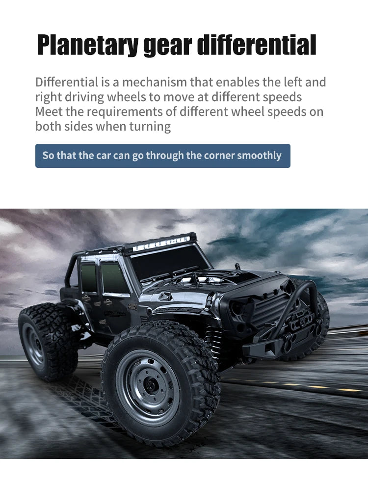 1:16 scale 4WD RC Monster Truck with LED Remote Control. 75KM/H or 50KM/H options